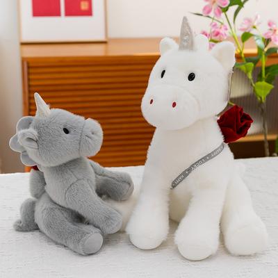 Ugly Cute Rose Unicorn Plush Toy Valentine's Day Gift Grab Doll Ground Marketing Gift Home Ornament