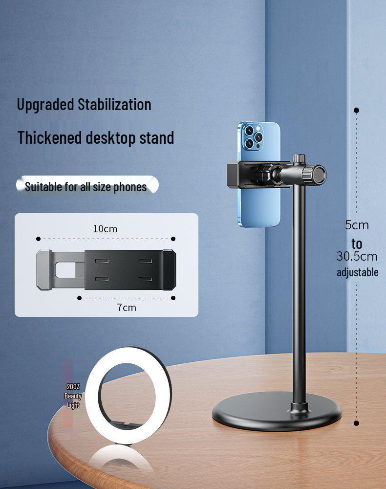 2024 Stolní držák na telefon pro živé vysílání a fotografování z nadhledu - Kompatibilní s Douyin a dalšími
