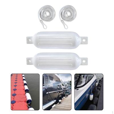 2 Pieces Boat Fenders Bumpers 9.5mm X 2M Ropes Easy Installation G1 Anti Collision Inflatable