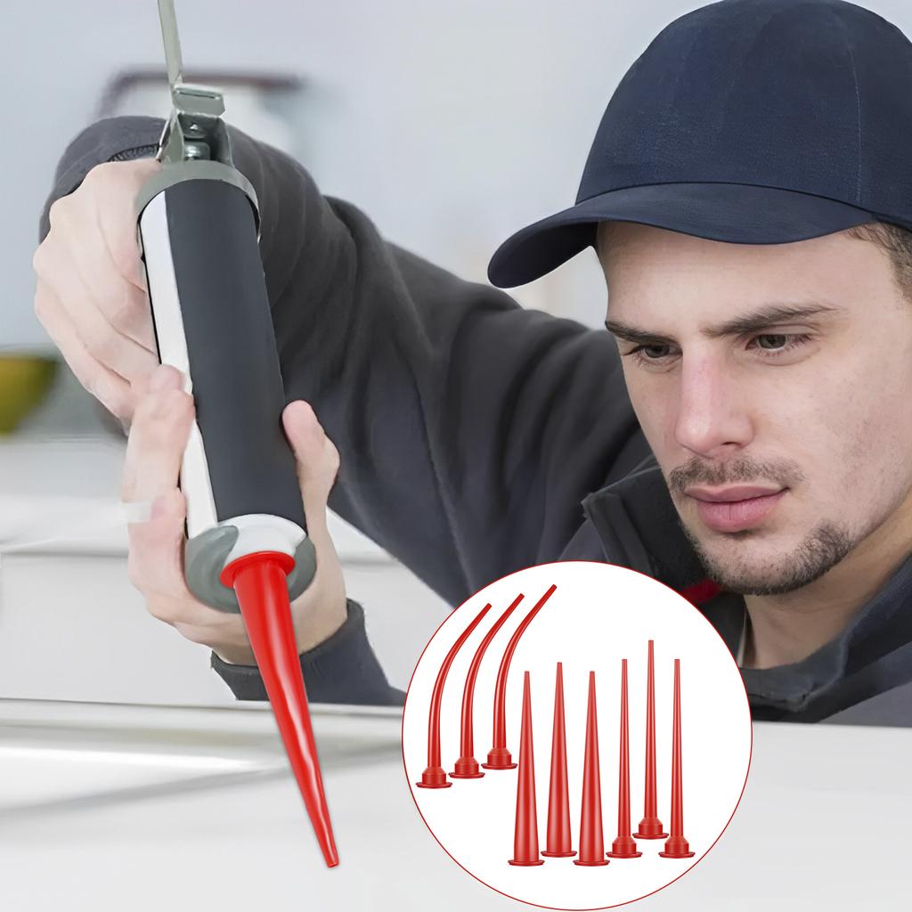 Caulking Nozzle Plastic Caulk Nozzle Applicator Extension Tool Replacement Door Window Long Caulking Nozzle for Kitchen Bathroom