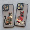 Japanese-style Colorful Cat Design Phone Case For iPhone 16 15 14 Pro Max Plus 11 12 13 Mini Pro Max XR X XS 7 8 SE2 Back Covers