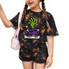 Kids Halloween Print Short Sleeve T-Shirt and Shorts Set Casual 2-Piece Outfit for Boys and Girls