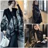 Women's Black & Grey Ethnic Jacquard Shawl with Tassels - Autumn/Winter Warm Travel Cape