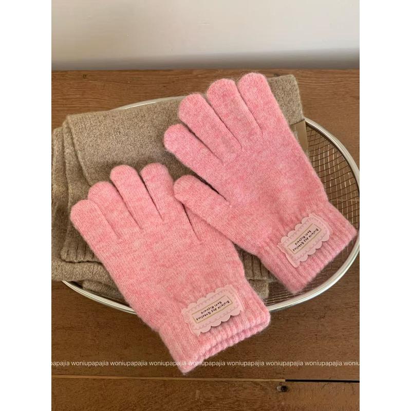 

[Однотонные] Вязаные перчатки женские осенне-зимние с открытыми пальцами теплые перчатки для велоспорта, ветрозащитные, с разделением пальцев One Size