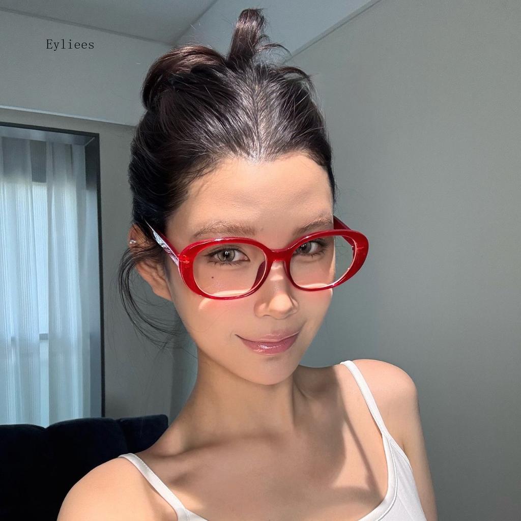 Glasses Women Retro Oversized Square Frame Eyewear Fashion Black Red Spectacles Anti Blue Light Computer Reading Eyeglasses