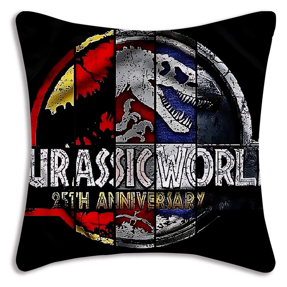 Cute Dinosaur Jurassic P-Park Pillow Covers Cartoon Sofa Decorative Home Double-sided Printing Short Plush Cute Cushion Cover