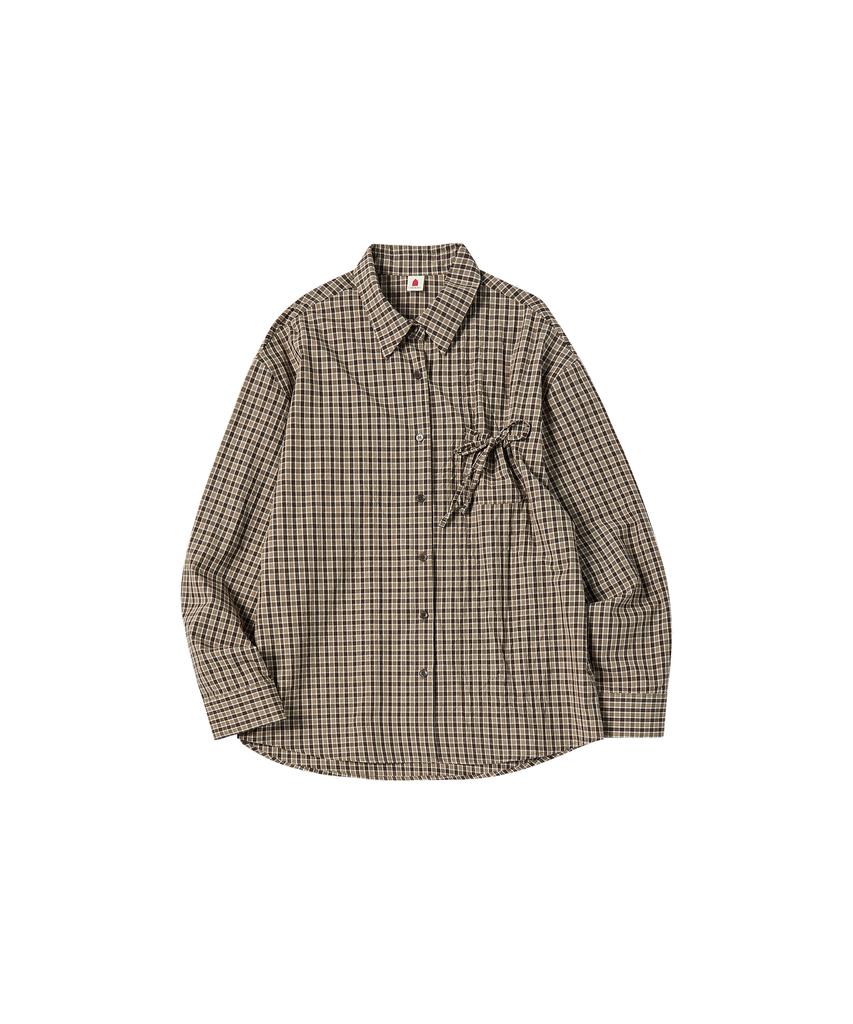 COMONINOZ W Check Shirts [Brown]