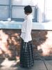 Pibeuseupibeuseu Mix Check Maxi Skirt / Navy