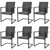 Day and Night - Day and Night Cantilever Dining Chairs 6 Units Gray Synthetic Leather