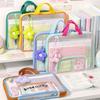 Horizontal Subject Classification Bag Student Tote Bag Multi-layer Test Paper Bag High-value Portable Zipper Bag Tutoring Document Bag