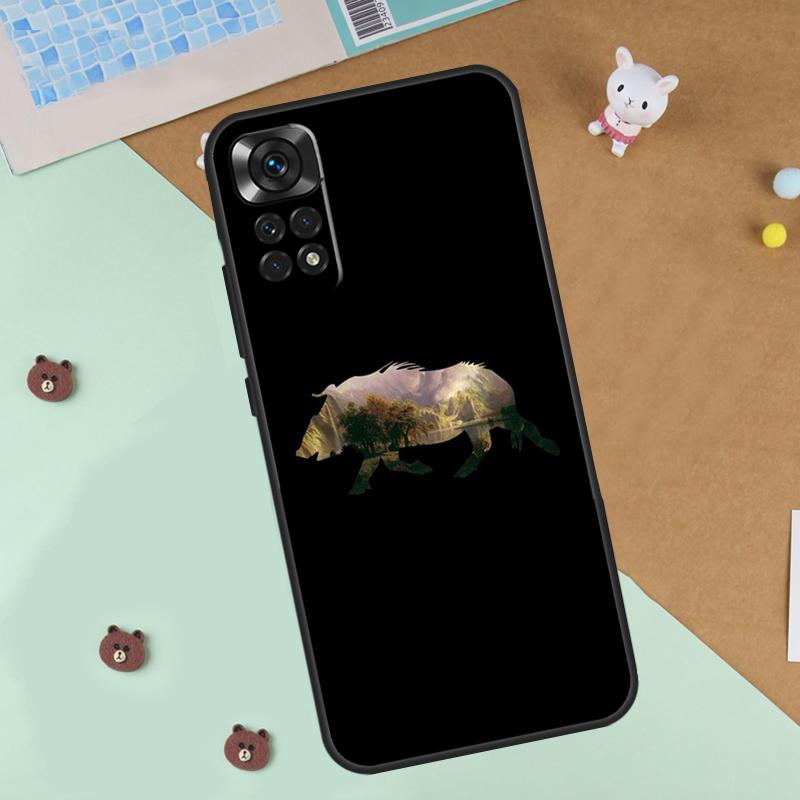 Wild Boar Pig Brown Case For Xiaomi Redmi Note 13 14 9 10 11 12 Pro 10S 11S 12S Cover For Redmi 13C 10C 12C 14C