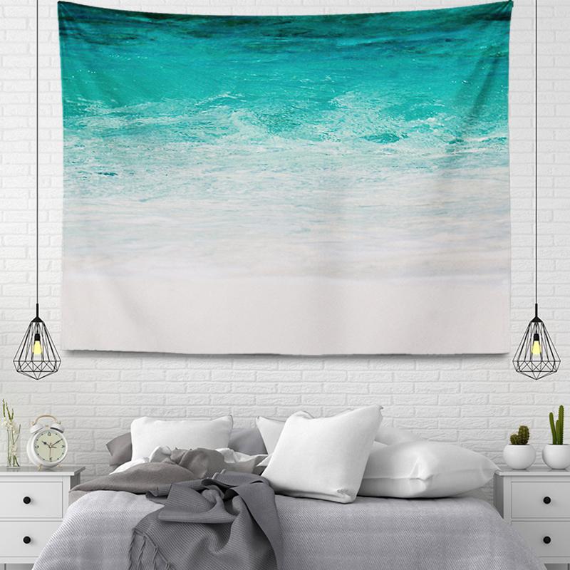 Summer Seaside Waves Sunset Beautiful Scenery Printing Pattern Tapestry Home Living Room Bedroom Wall Decoration Tapestry