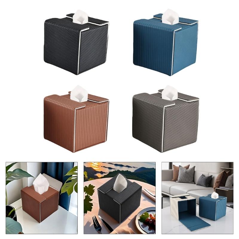 Elegant Faux Leather Tissue Holder Decorative Faux Leather Tissue Box Cover Paper Organizers Perfect For Any Room