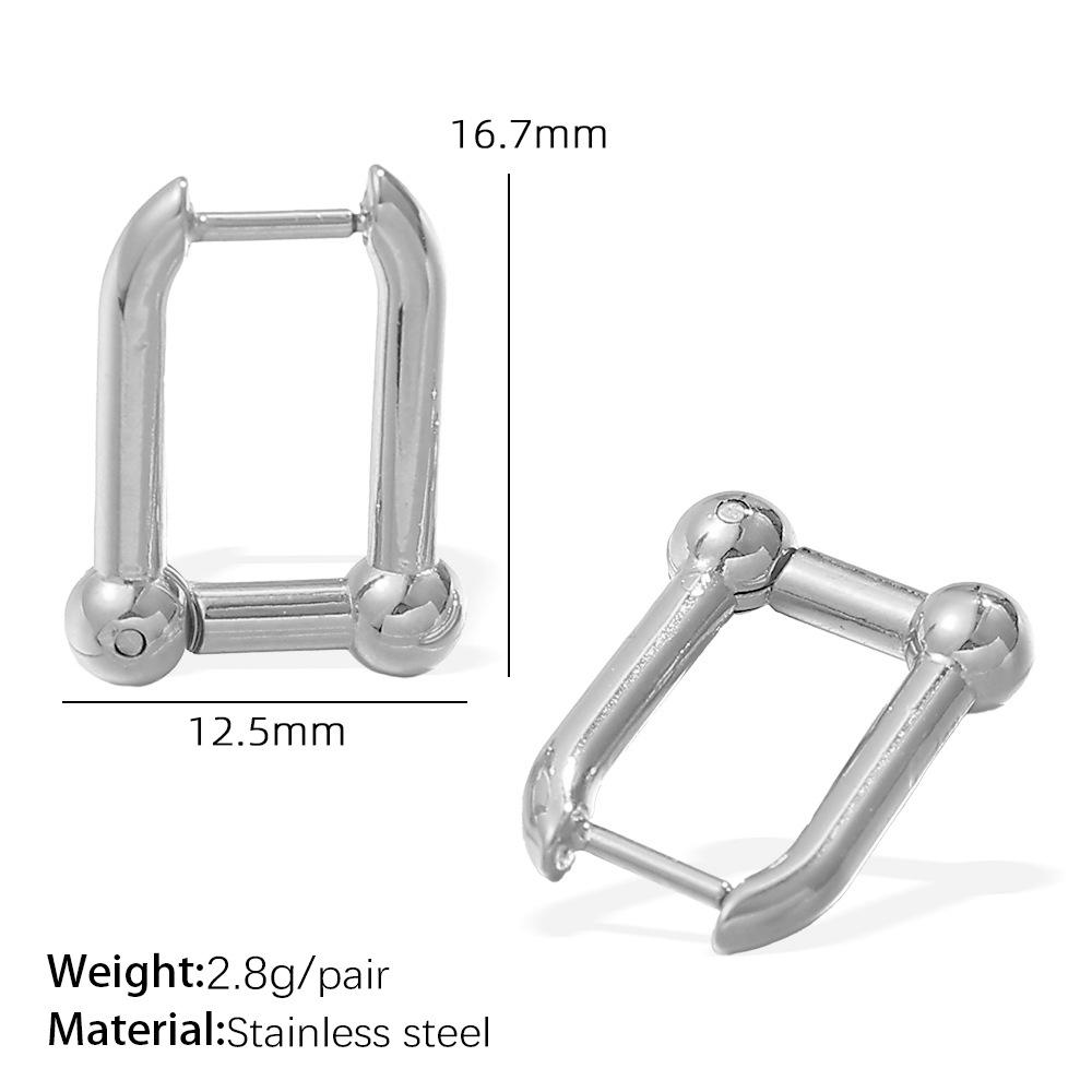 Heiß verkaufende quadratische goldene Stahl geometrische Ohrringe, hochwertige dünne Ohrstecker, quadratische Nieten, weibliche Schlichtheit