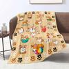 Polyester Corgi Print Fleece Blanket - Machine Washable, Animal Print, Tear-Resistant Bed Blanket with Multifunctional Use for Sofa, Car, Office, Pet;