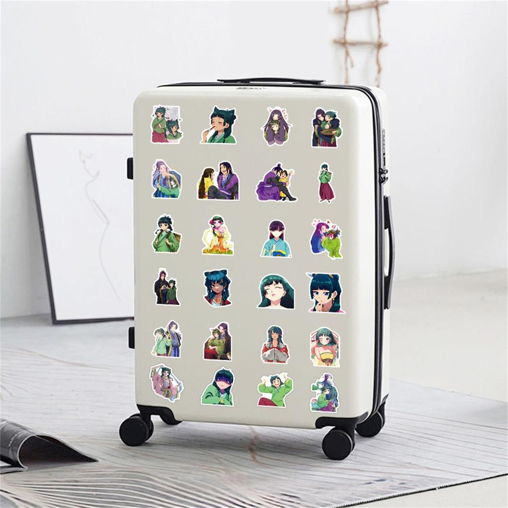 63pcs Suitcase Stickers Waterproof Stickers Scooter Computer Tablet Cartoon Decoration