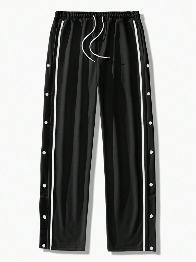 Men's European High-Street Retro Joggers with Button Details