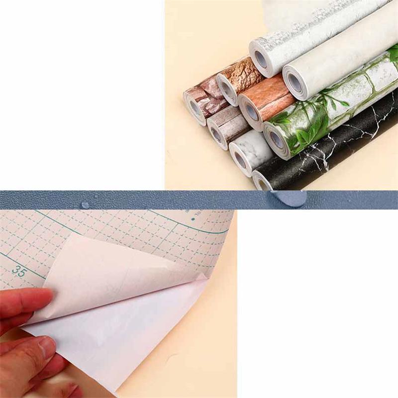 Retro Cegła i Kwiatowy Samoprzylepna Wodoodporna Tapeta Peel & Stick Dekoracja Ścienna Biurko i Meble DIY Zdejmowane Naklejki