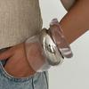 Fashion Style Transparent Acrylic Wide Version Bracelet, Irregular Curved Glossy Bracelet With A Sense Of Design