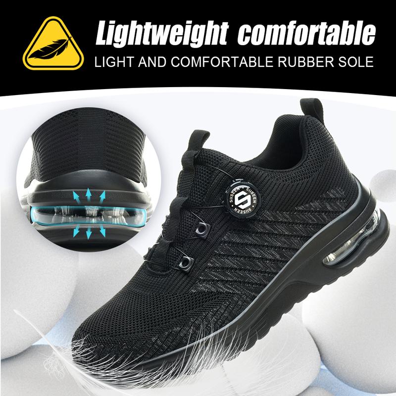 Rotating button Men's safety shoes Work Sneakers Steel toe shoes Lightweight Protection Shoes Puncture-Proof Protection Shoes