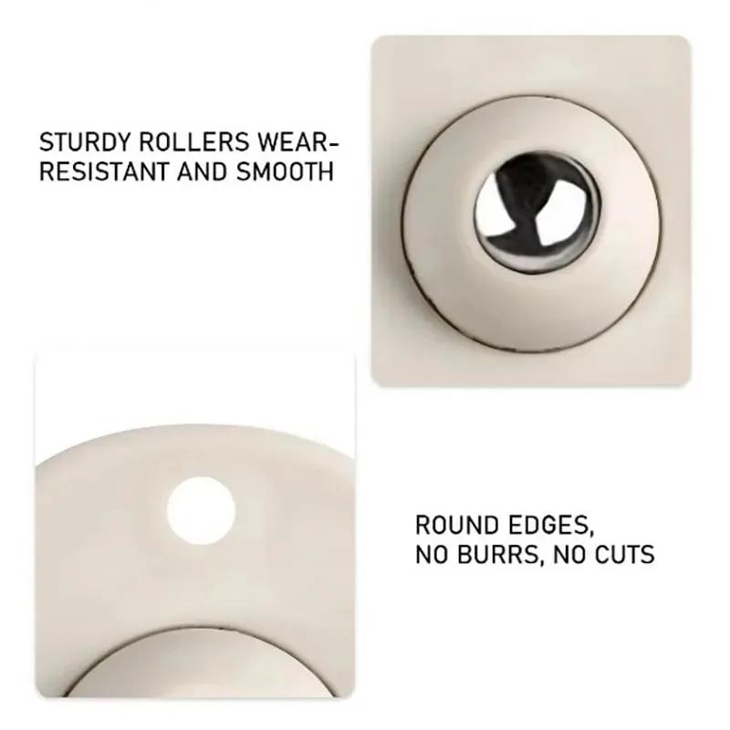 Self Adhesive Caster Mini Swivel Wheels Stainless Steel Universal 360 Degree Rotation Pulley for Furniture Storage Box