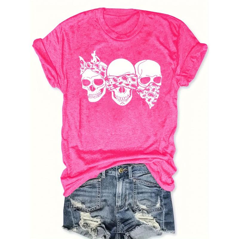 Letter Print Short Sleeve, Casual Short Sleeve Round Neck T-Shirt, Women'S Clothing