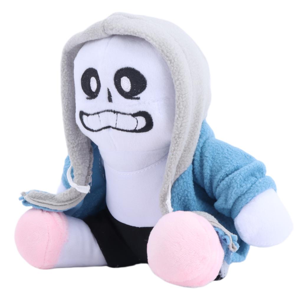 Sans Plush Toy Undertale Game Merch Skeleton Stuffed Doll With Blue Hoodie Pink Slippers Collectible Birthday Gift For Fans