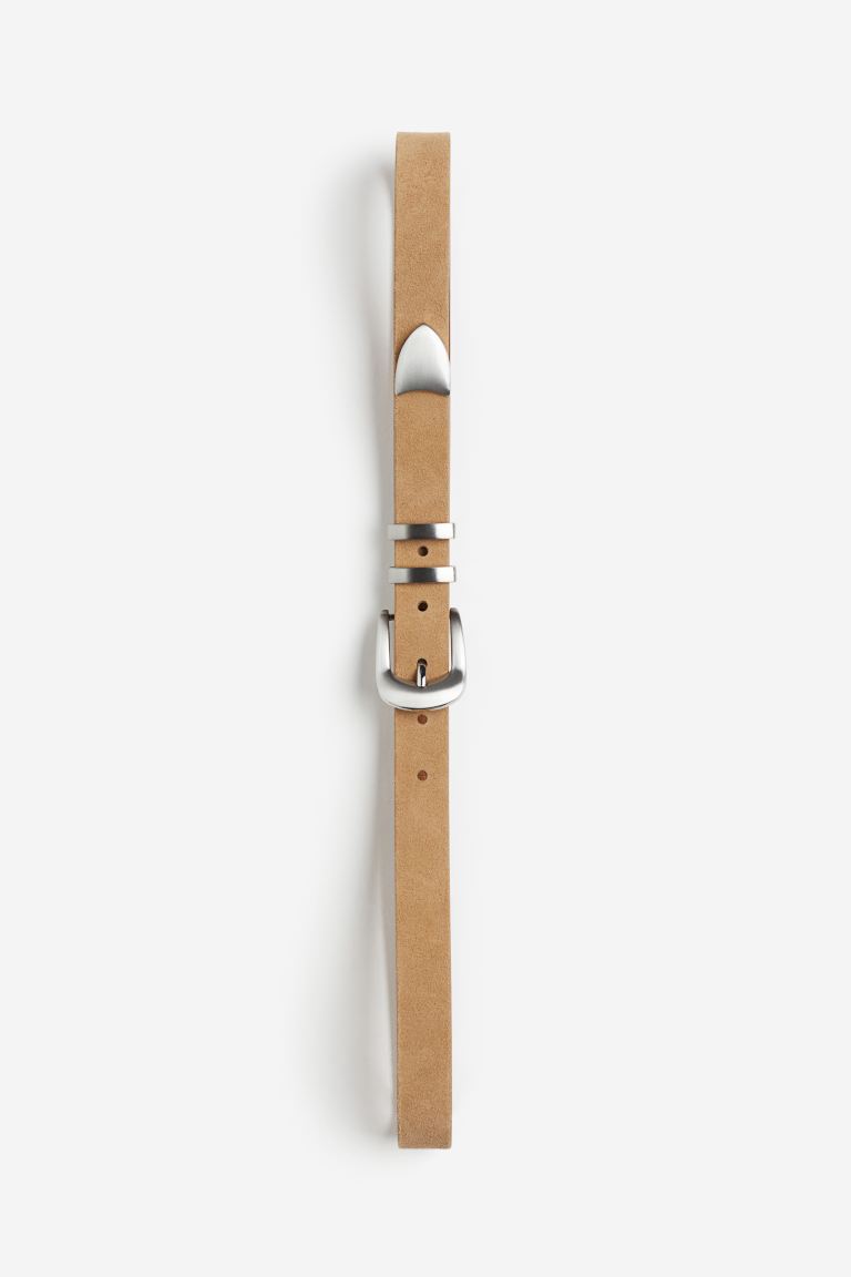 

H M leather belt beige