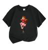 Kids Boys Girls Crew Neck Short Sleeve 100% Cotton T-Shirt Funny Gravity Anime Character Printed Casual Lightweight Breathable Top for Daily Play Wear