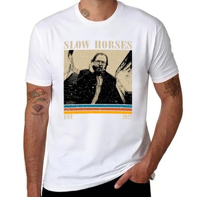 Retro Slow Horses Serie T-shirt t-shirts voor man katoen grappig mannen grafisch t-shirt t-shirts met prints T-shirt