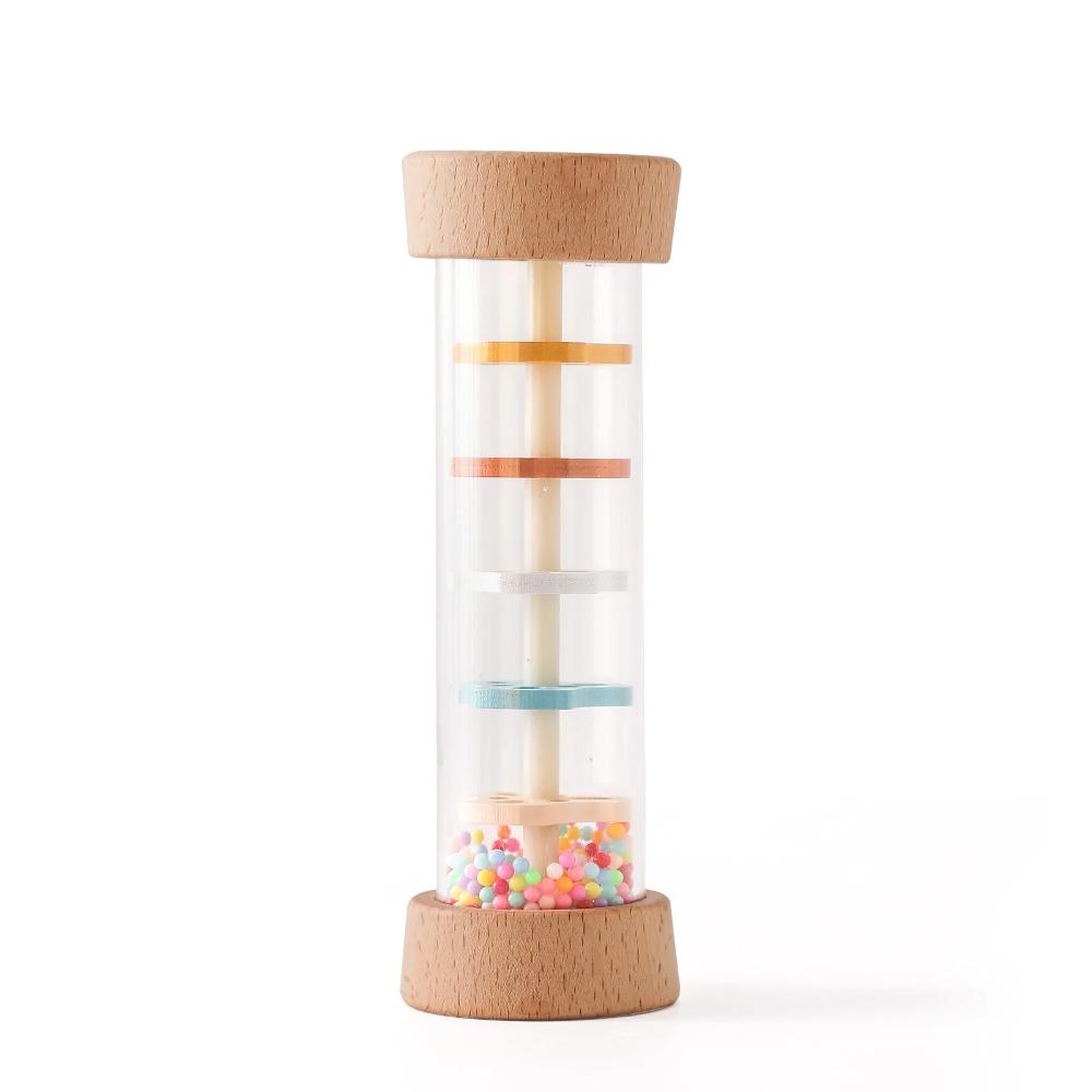 Montessori Rain Stick Toy for Babies Wooden Rainmaker Musical Shaker,Sensory Educational Instrument for Toddlers 6-12 Months