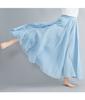 Women's Plus Size Literary Cotton Linen Half Skirt Elastic Waist Linen A Line Long Solid Color Ethnic Style Flared Skirt