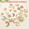 18/48Pcs/Lot  Zinc Alloy Antique Silvery Star Moon Pendant Personality DIY Earrings Pendant for Hand Chain Necklace Mardi Gras Day Ramadan