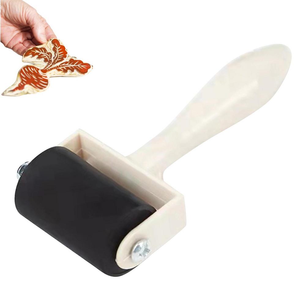 

Rubber Roller for Crafts Crafting Paint Roller with Wooden Handle Ink Applicator Stamping Tool for Printmaking Transfer