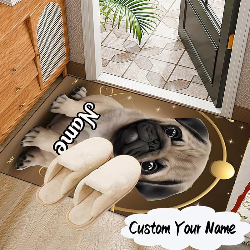 Custom Name Bulldog Comfortably Carpet, Chair Rug,Area Rug for Office Bedroom Living Rooms Bedroom, Doormat Decor Christmas Fan Gifts
