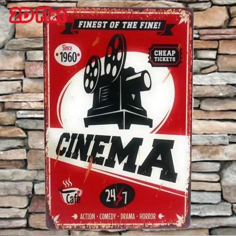 Vintage Movie Tin Sign 2D Aluminum Art Man Cave Bar Decor