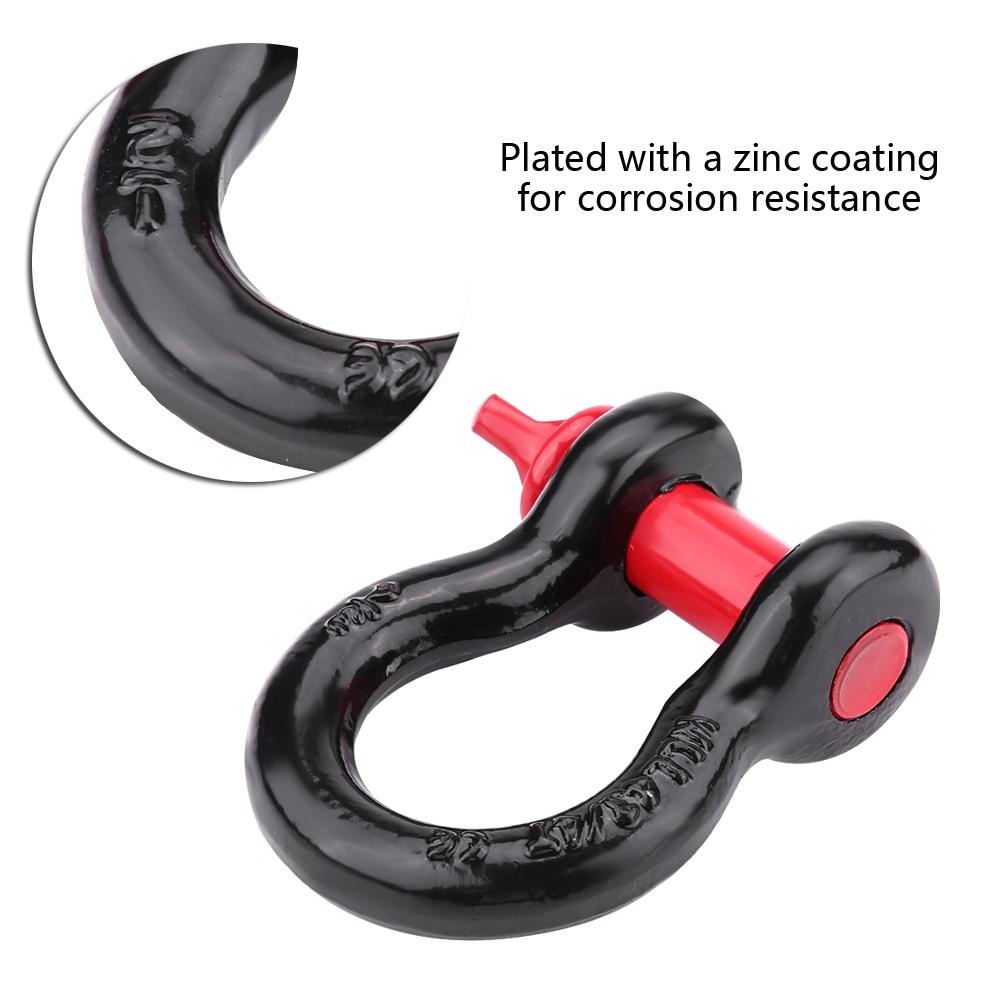 Manilhas Galvanizadas de Alta Resistência D   Capacidade 2T 4.400lbs para Recuperação de Veículos Reboque