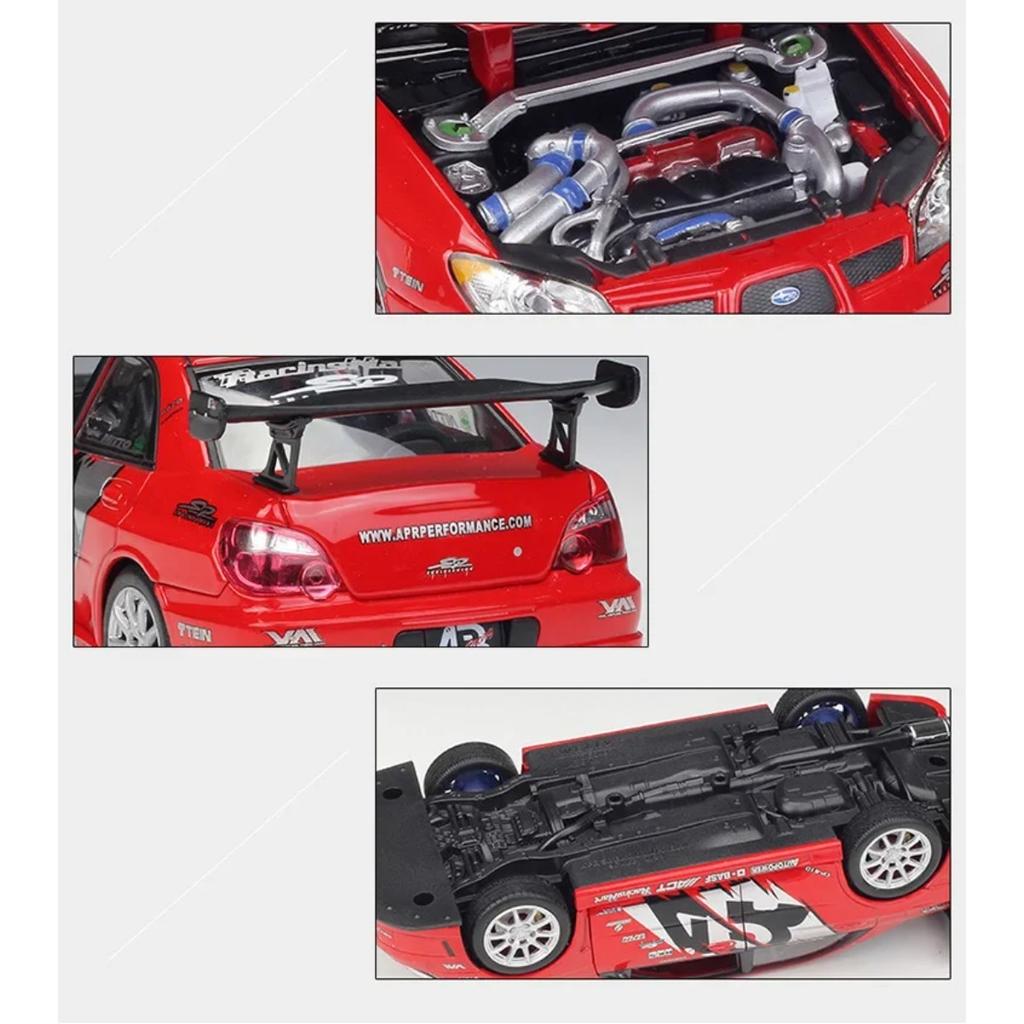 Welly 1/24 Subaru Impreza APR Alloy Track Racing Car Model Diecast Metal Sports Car Vehicles Model High Simulation Kids Toy Gift