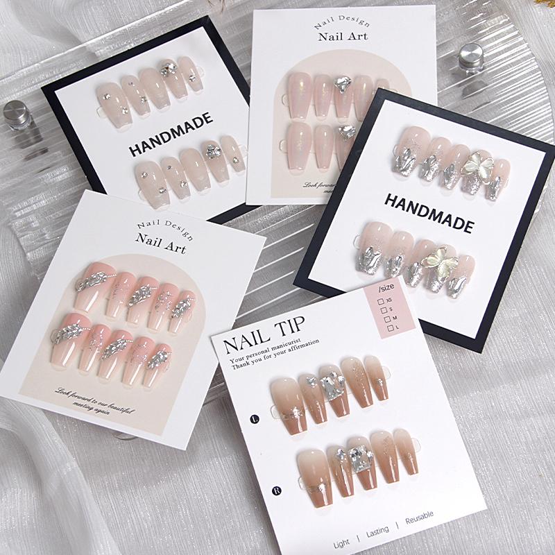 10Pcs Nail Display Cardboard Fake Nails Card Handmade For Press On Nails Photographprops Manicure Sample Display Salon