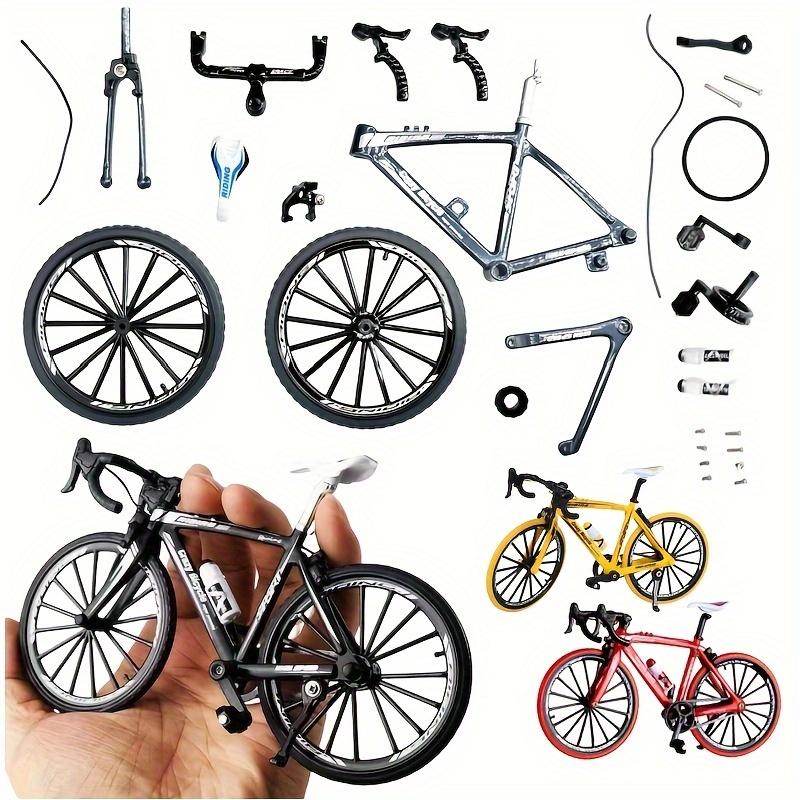 Adorno de Modelo de Bicicleta de Montaña DIY, 1:Kit de Modelo de Bicicleta Miniatura de Aleación 8 Escala