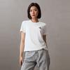 Calvin Klein Solid Sweet And Spicy Round Neck T-Shirt Women Tops White J218883-24S-YAF