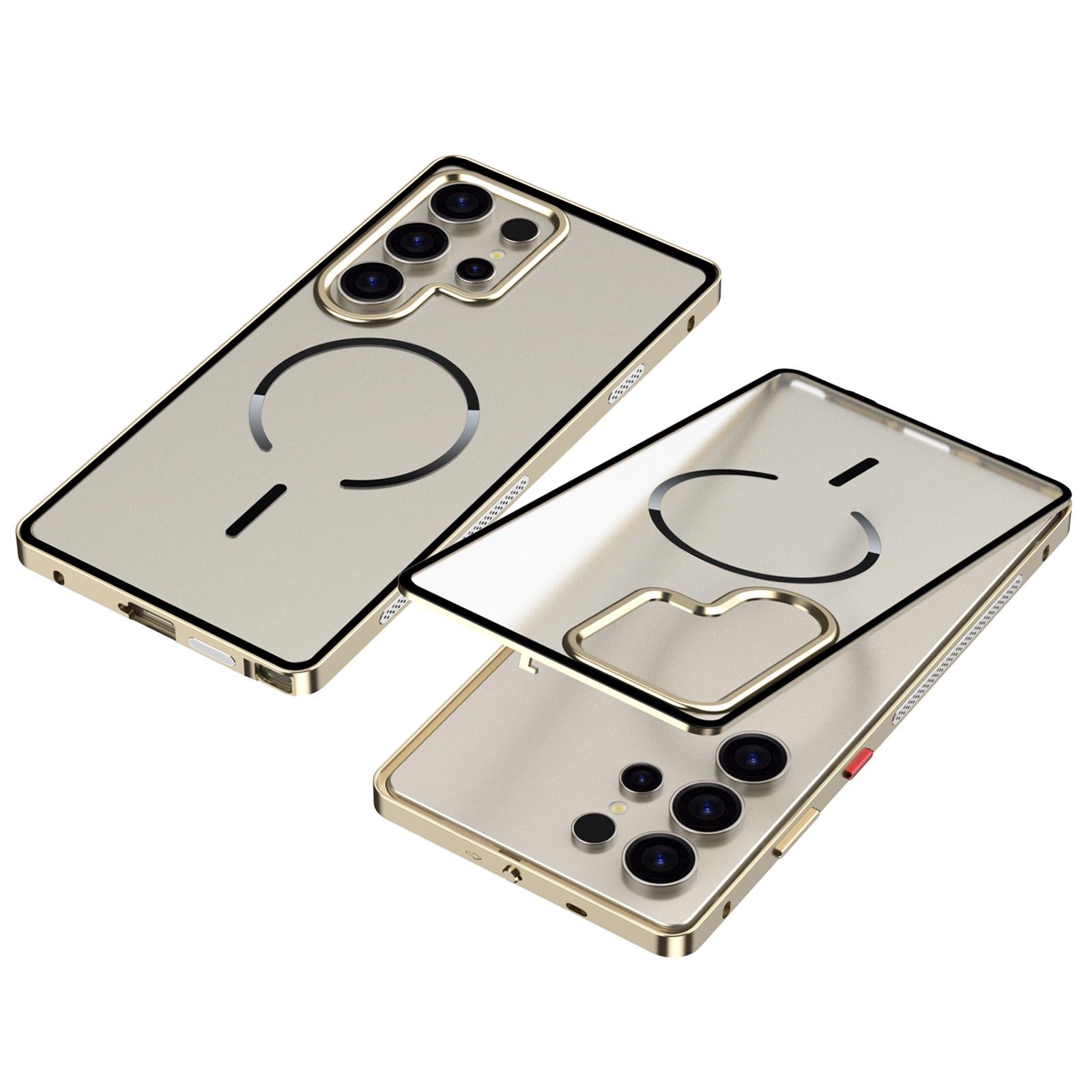 

For Samsung Galaxy S25 Ultra Magnetic Case Aluminium Alloy PC Matte Phone Cover Pop-Up Snap Lock