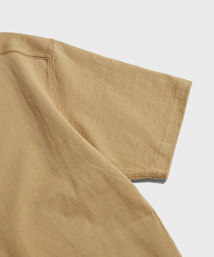 Beulonseun 10.6 Oz Cotton Short Sleeve Henley Tee Camel