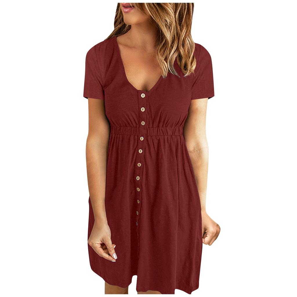 A Fashionable Solid-colored Loose Dress For Ladies