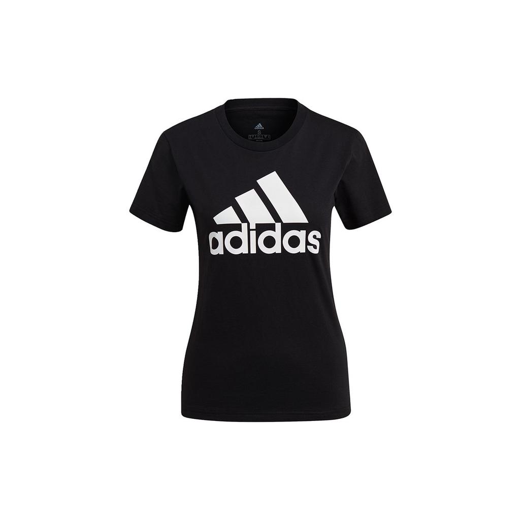 Adidas Sporty Grid Logo Print Short Sleeve T-Shirt Women Tops Black GL0722