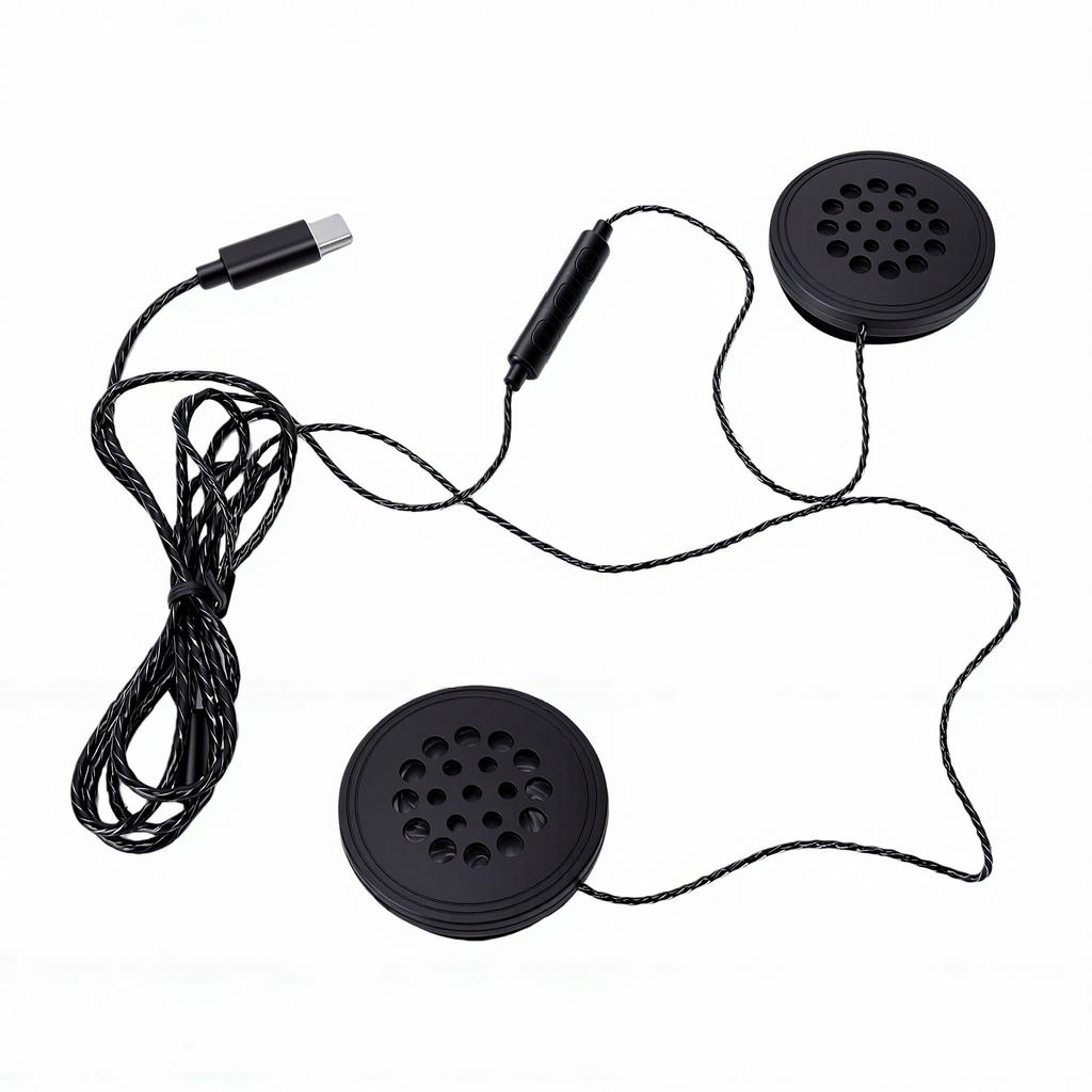 Motorcycle Wired Helmet Headset Hands Free 1.2M Cable Stereo Sound Mic Volume Helmet Earphone