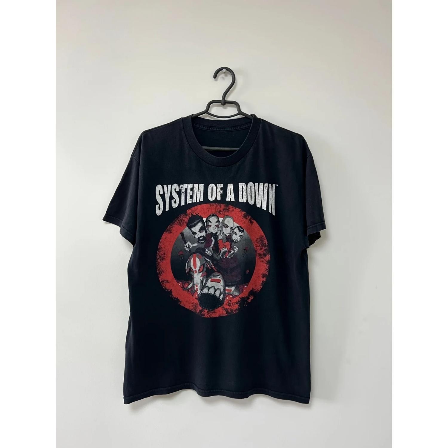 

Men s Retro Band System T-shirt - Rare Retro Music T-shirt with Logo Print, Casual Rock Metal Band Performance Shirt, Daily Wear S чёрный