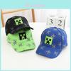 Boné de Beisebol Infantil Minecraft Hip Hop Com Proteção Solar Para Brincadeiras de Verão e Quebra-Sol