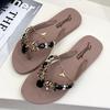 Fashion Shoes Rubber Flip Flops Summer Clogs Woman Female Slippers Glitter Slides Hawaiian Leopard Beach 2025 Jelly Flat Leopard