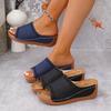 Módní dámské sandály Elastická síla Letní boty s nízkým podpatkem Sandály Letní dámské pantofle Lehké nazouvací sandály na podpatku Dámské